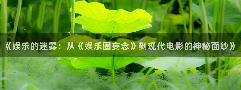 星耀国际pg电子游戏在线玩：《娱乐的迷雾：从《娱乐圈妄念》到现代电影的神秘面纱》